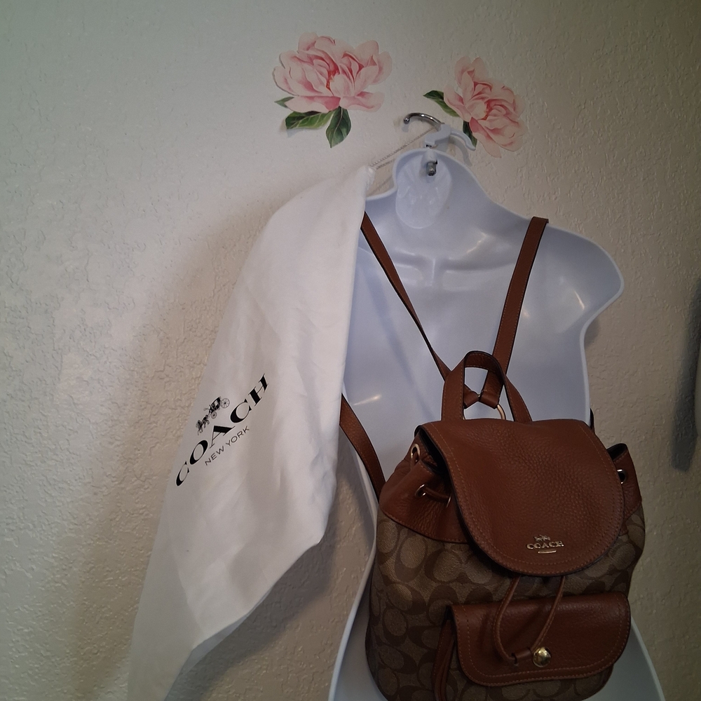 Coach Brown Monogram Backpack